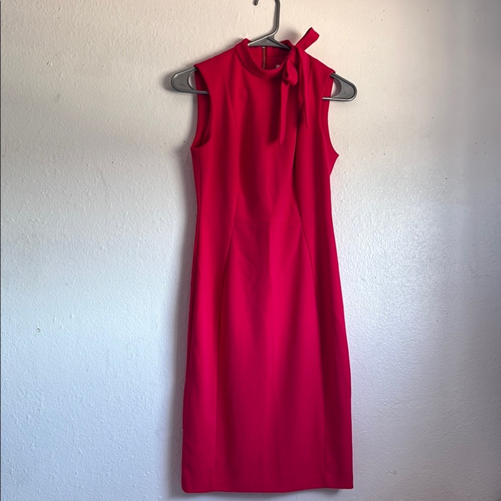 Calvin Klein Pink Halter Sheath Midi Dress